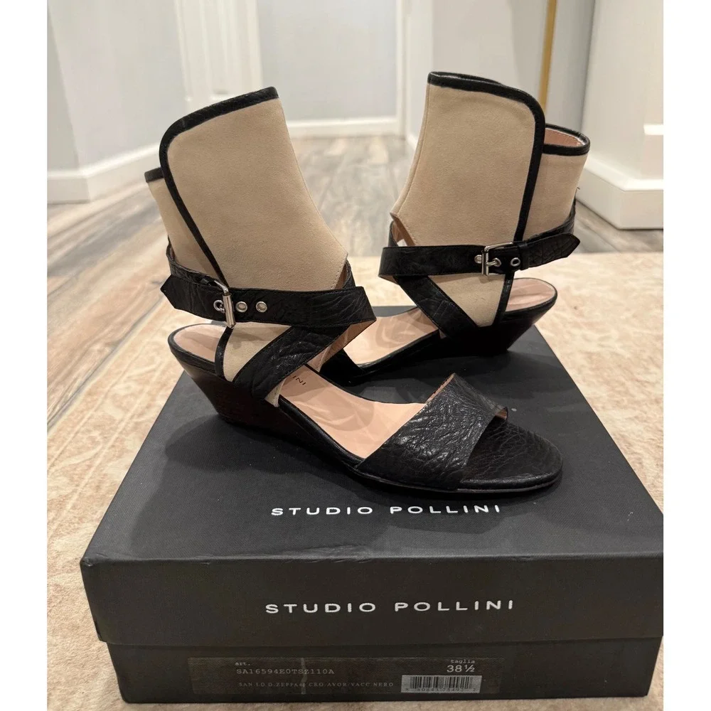 Studio Pollini Strappy Block-Heel Sandals, 38.5